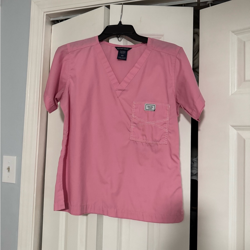 Blue Sky Scrub Top